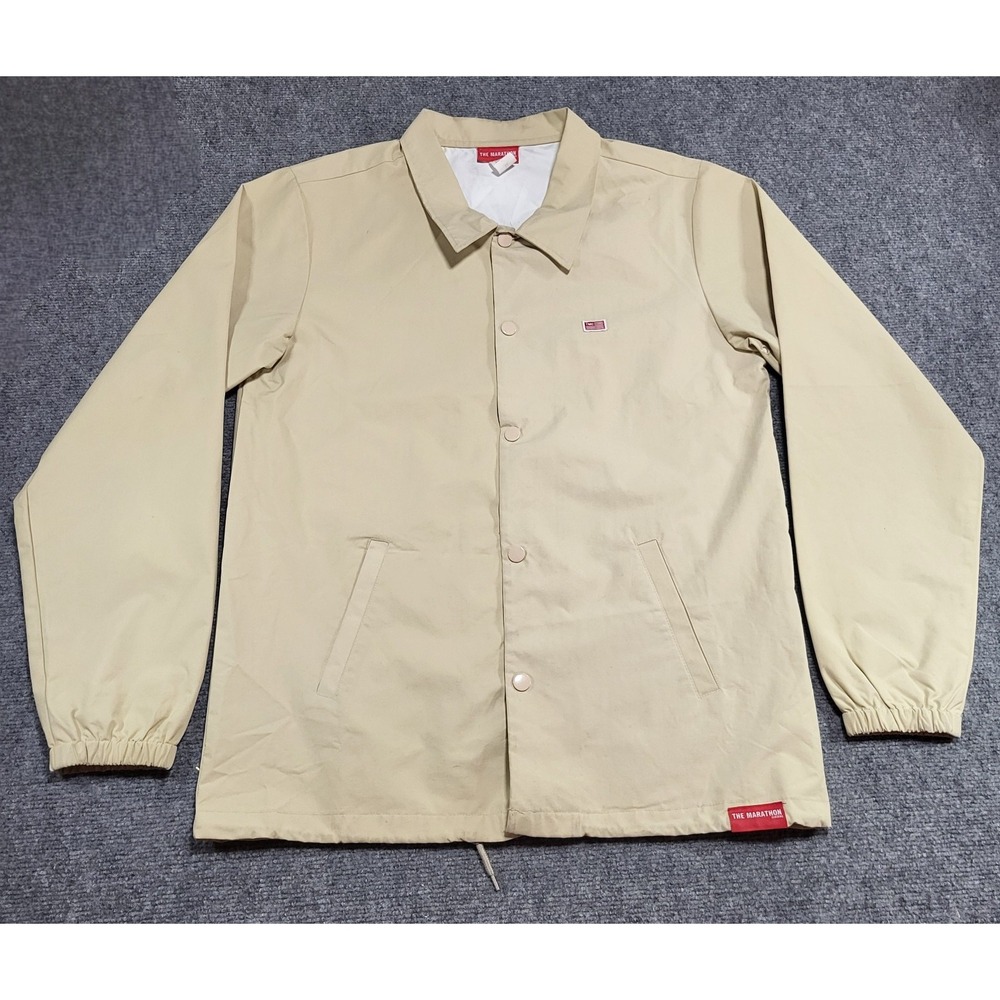 The Marathon Clothing Coaches Tan/Khaki Jacket Nipsy Hussle Men's Size Medium